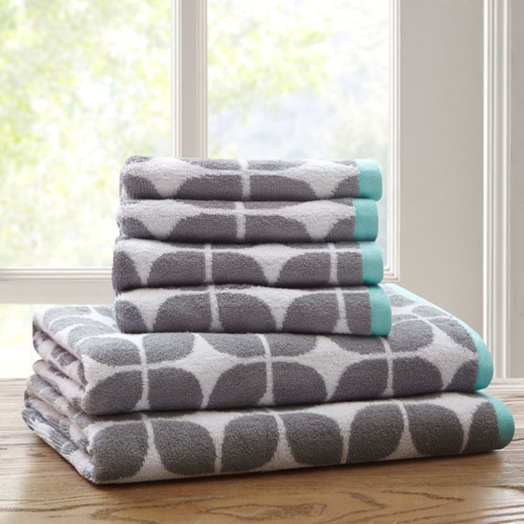 Lita Cotton Jacquard Bath Towel 6 Piece Set