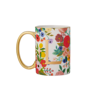 Garden Party Porcelain Monogram Mug - L