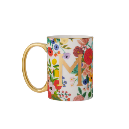 Garden Party Porcelain Monogram Mug - M