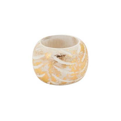 Anillo para servilletas de madera con estampado metalizado