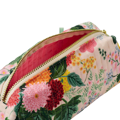 Dahlia Quilted Small Cosmetic Pouch