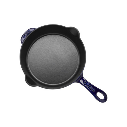 Staub Cast Iron 8.5-inch, Traditional Deep Skillet, Dark Blue