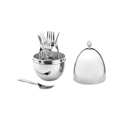 Egg Holder Silver - 6 Forks