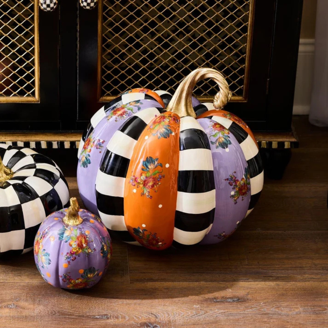 Violet Patchwork Extra Large Pumpkin