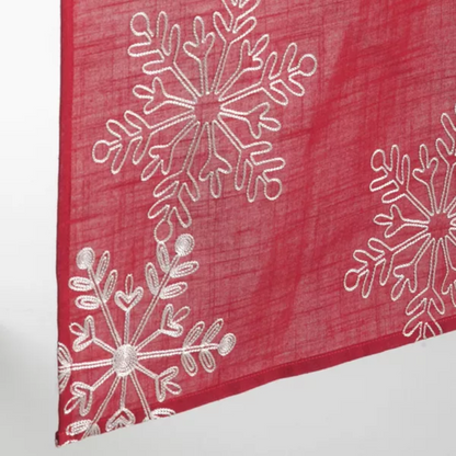 Camino de mesa con diseño de copos de nieve, rojo, 16 x 70 pulgadas