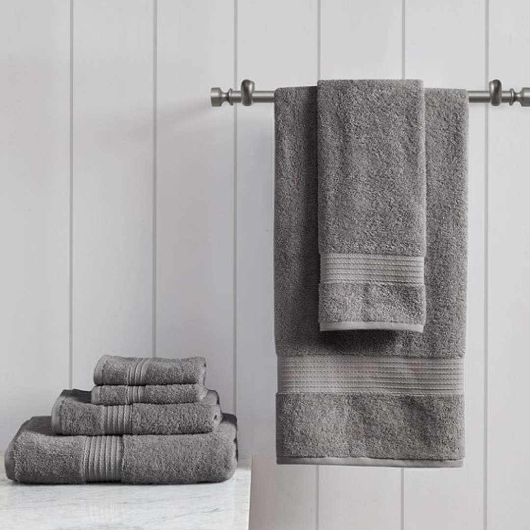 Organic 6 Piece Organic Cotton Towel Set - Charcoal