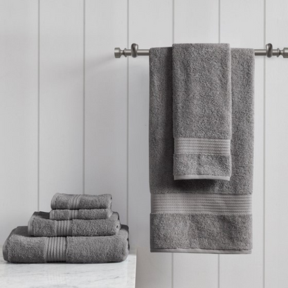 Organic 6 Piece Organic Cotton Towel Set - Charcoal