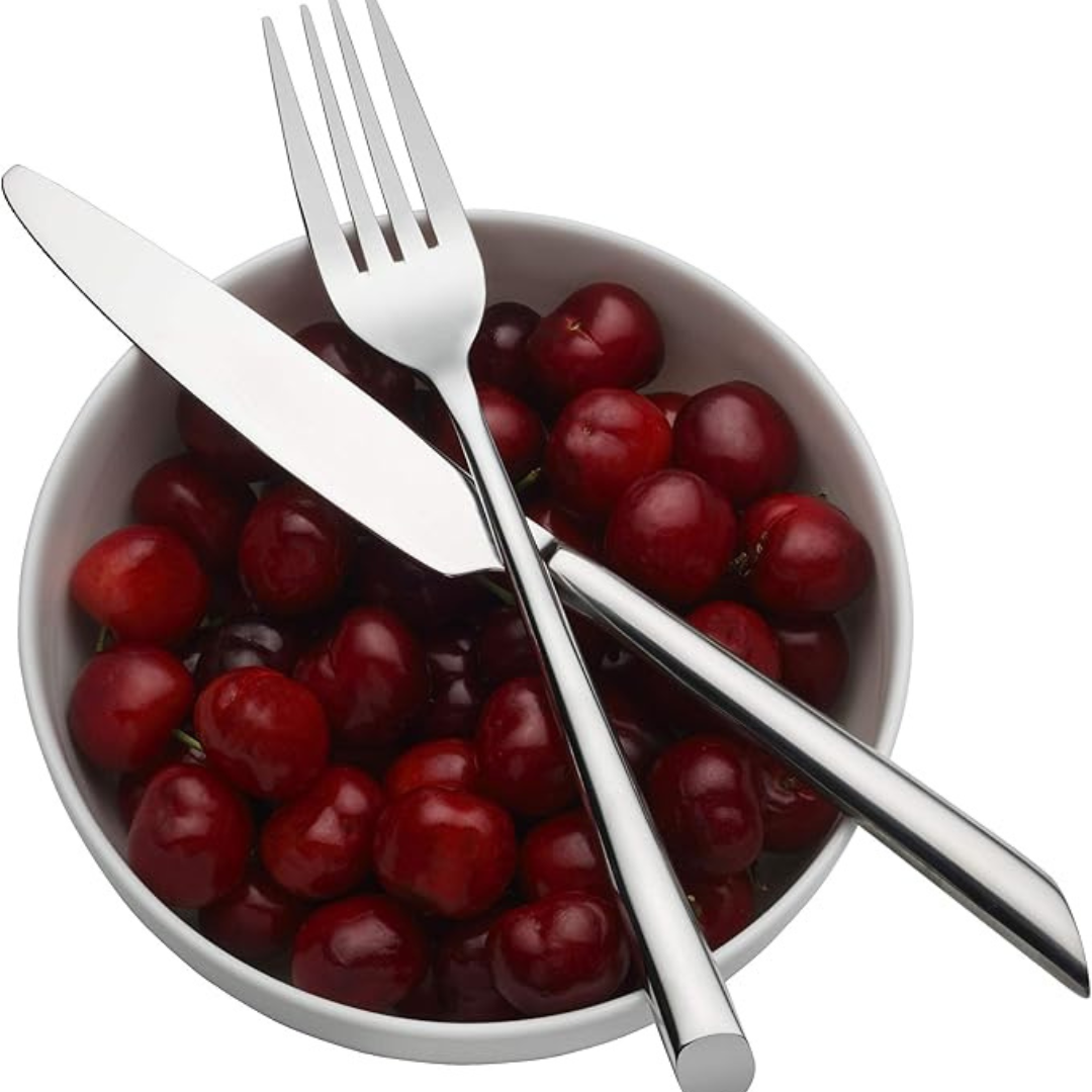 Wave Flatware Service for 4, 26 Piece Set, 18/0 Stainless Steel + 6 Pieces for Little Bites (Infants)