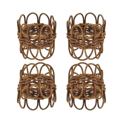 Twisted Rattan Napkin Ring Set Of 4