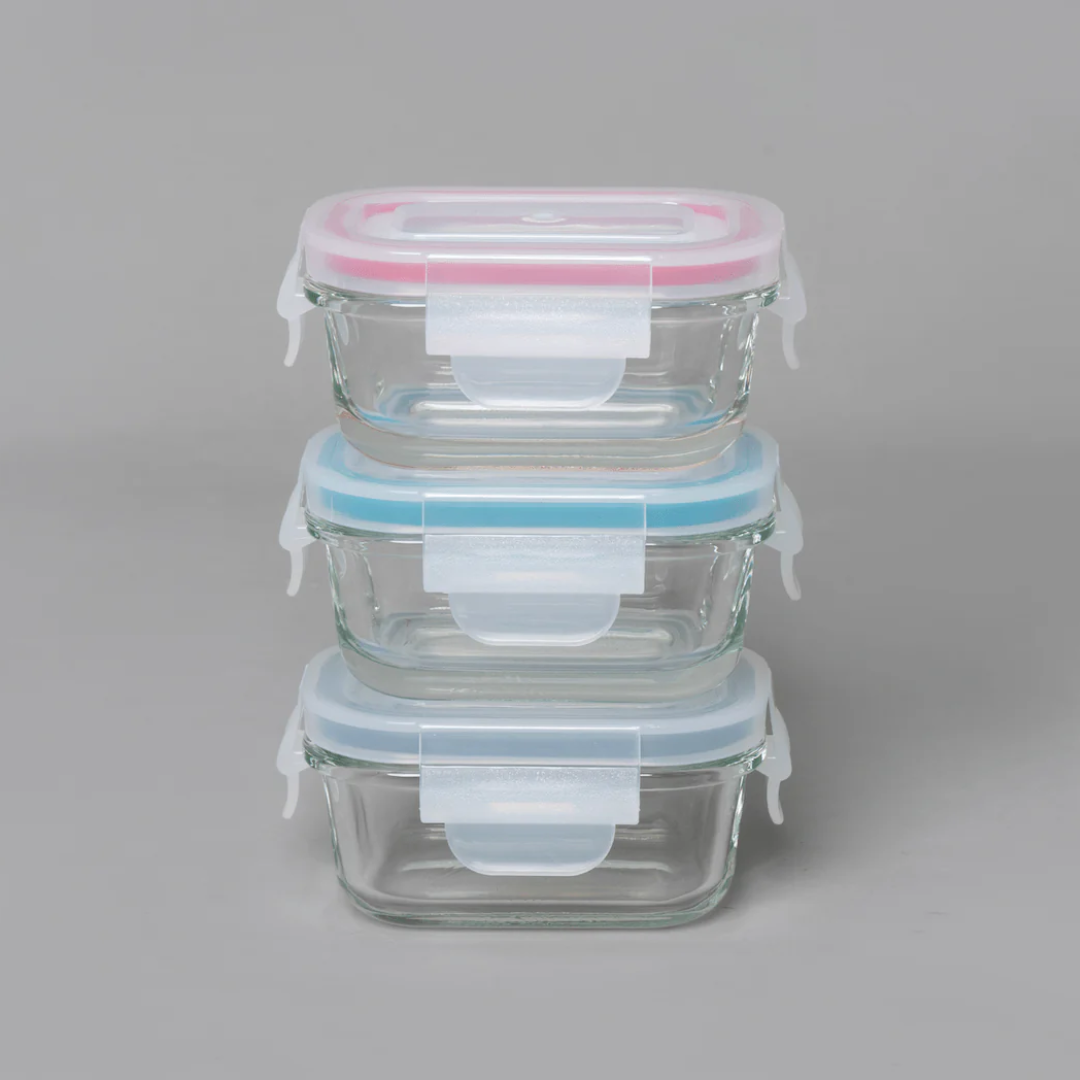 Small Food Storage Containers, Rectangular Shape - 6 pc Set