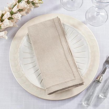 Stonewashed Overlock Border Napkin Set Of 4
