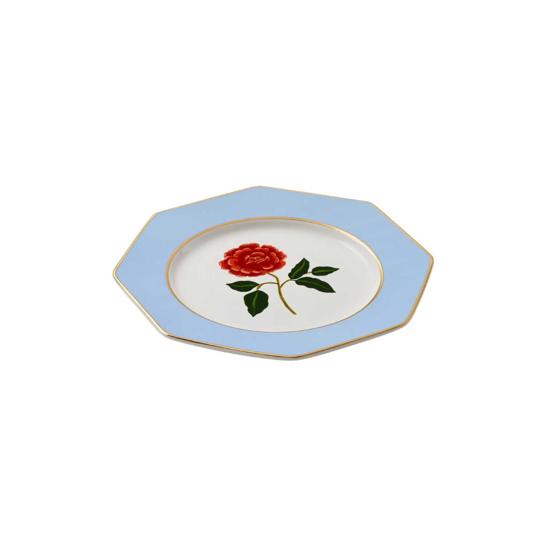 Roses Porcelain Dessert Plate Set