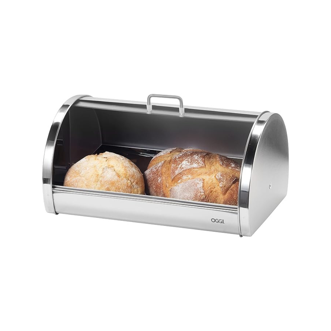 Stainless Steel Bread Box w/ Frosted Lid