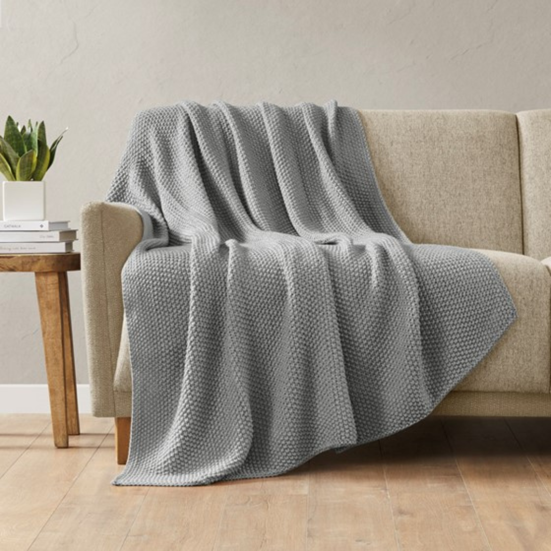 Bree Knit Throw - Grey