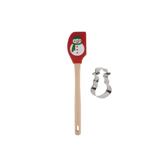 Christmas Snowman Spatula And Cookie Cutter Gift Set