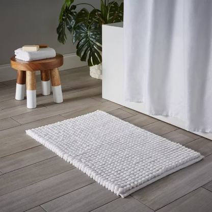 Puff Chunky Microfiber Bath Mat White 20x32