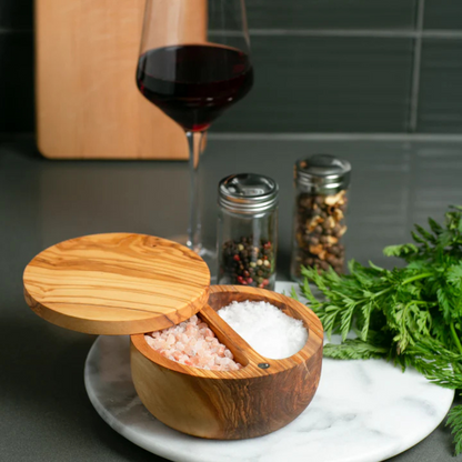 Olive Wood Salt Box