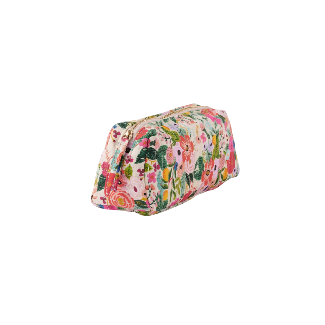 Garden Party Quilted Small Cosmetic Pouch