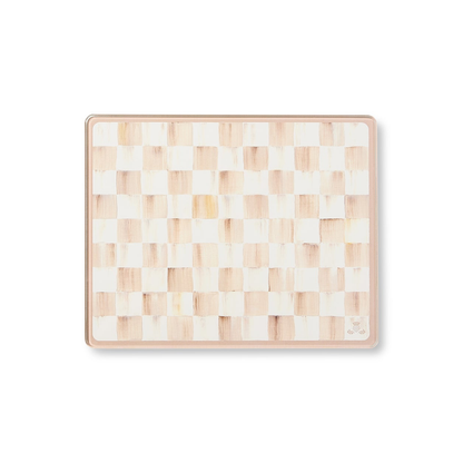 Mocha Check Glass Cutting Boards, Set of 2