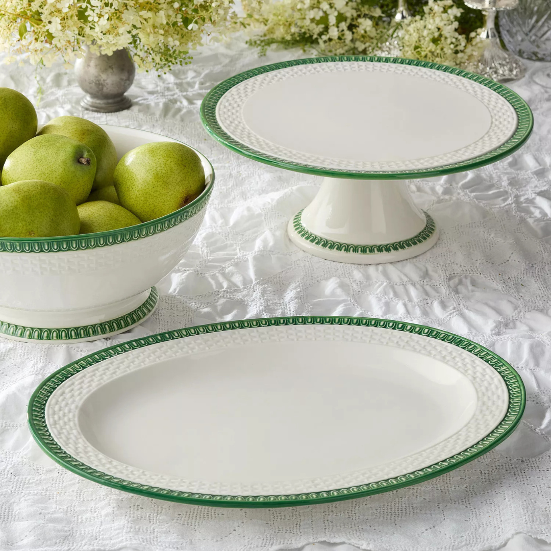 Le Jardin Embossed Rattan Oval Platter 16 x 12in
