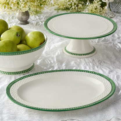 Le Jardin Embossed Rattan Oval Platter 16 x 12in