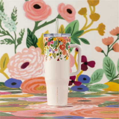 RIFLE PAPER CO. Garden Party Cruiser Insulated Tumbler with Handle