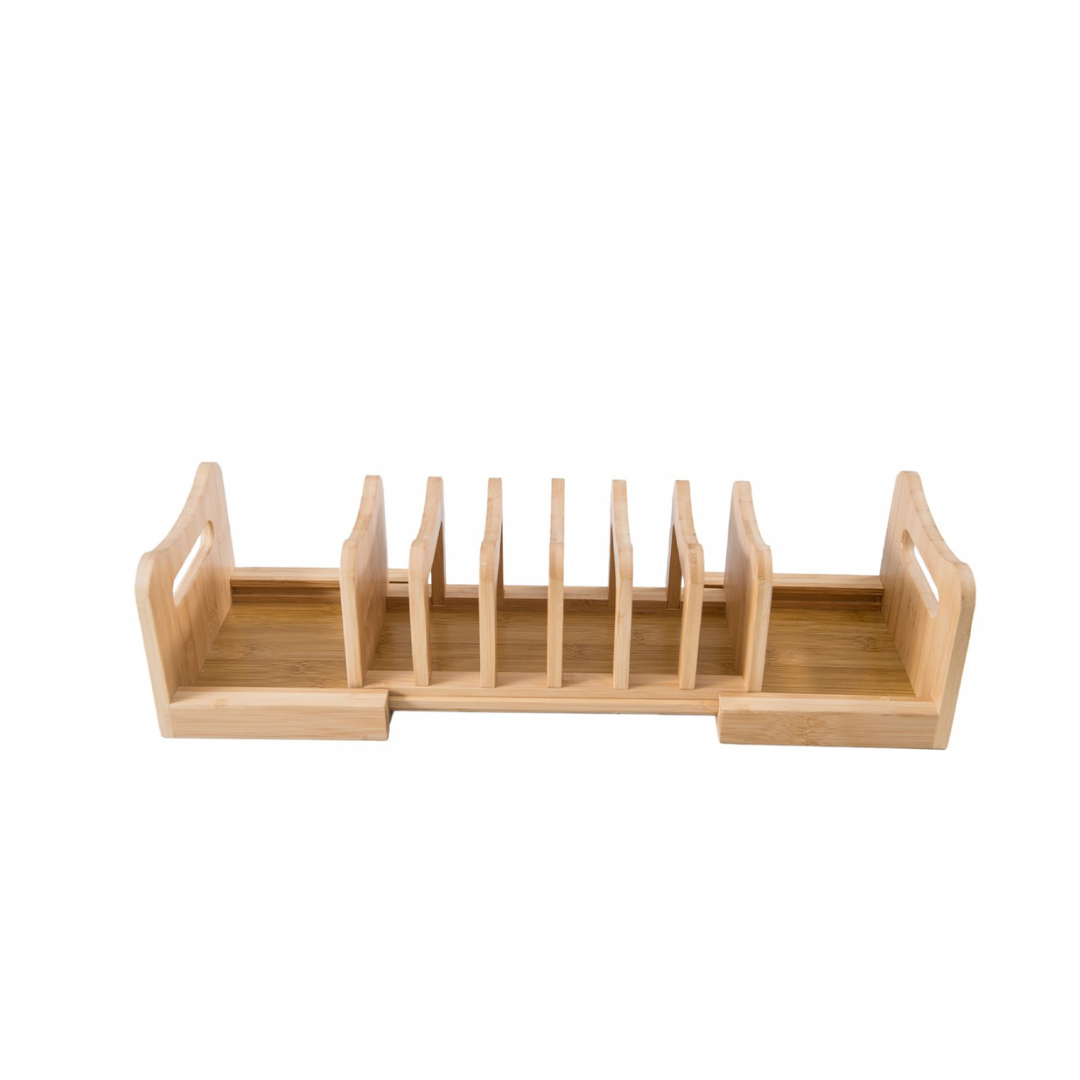 Bamboo Expandable Lid Holder with Removable Dividers