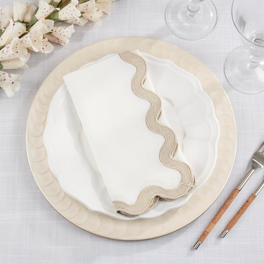 Stone Washed Scallop Napkin Set Of 4