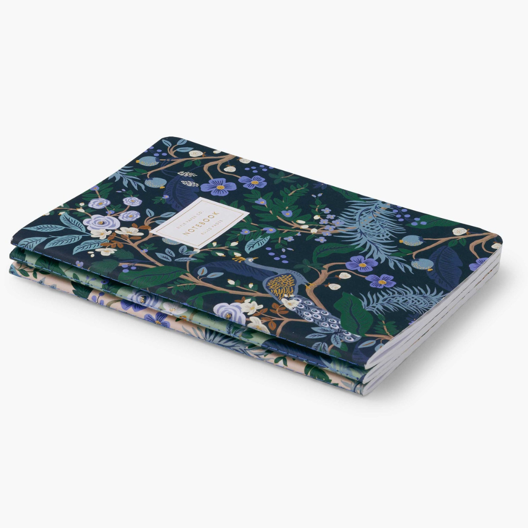 Assorted Set of 3 Peacock Notebooks