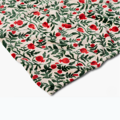 Christmastide Pomegranate Fleece Blanket