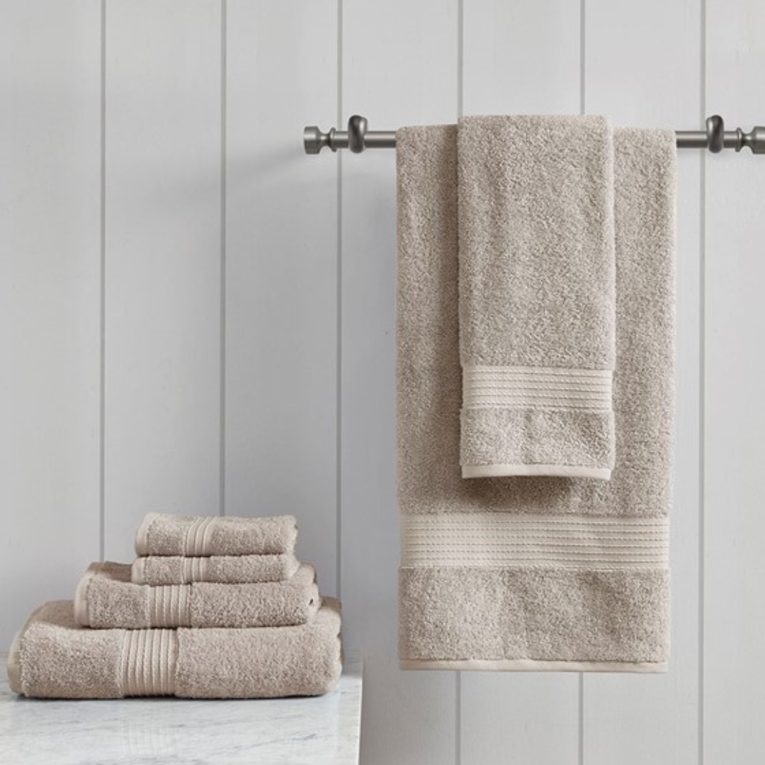 Organic 6 Piece Organic Cotton Towel Set - Tan