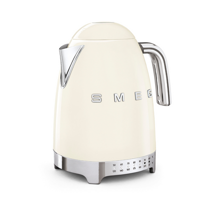 50s Retro Style Variable Temperature Kettle with 3D Logo - Cream