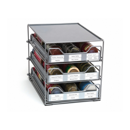 Three-Tier Tilt-Down Spice Drawer