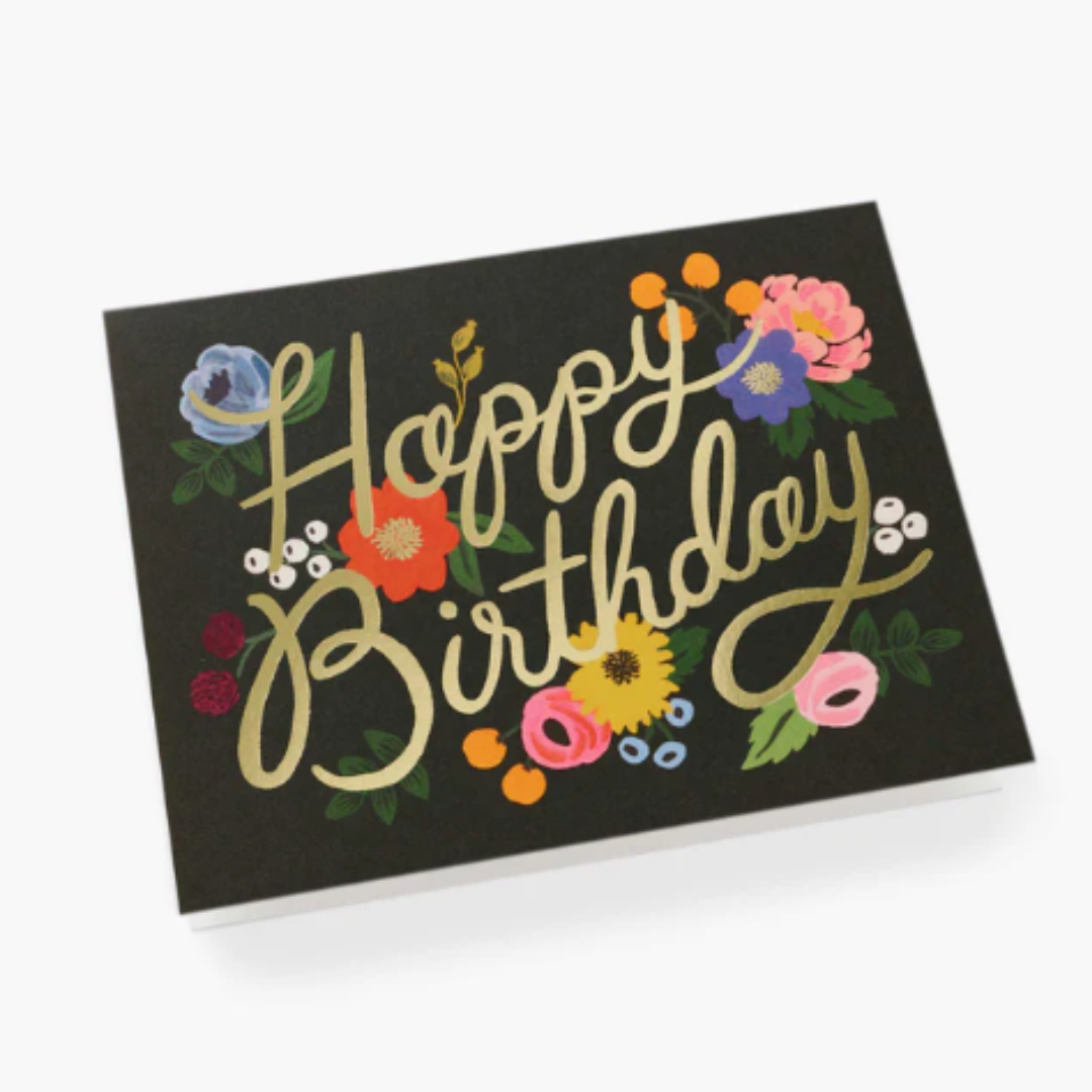 Vintage Blossoms Birthday Greeting Card