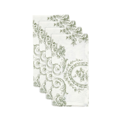 Toile Floral Napkin Set Of 4
