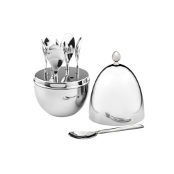 Egg Holder Silver W/6 Spoons