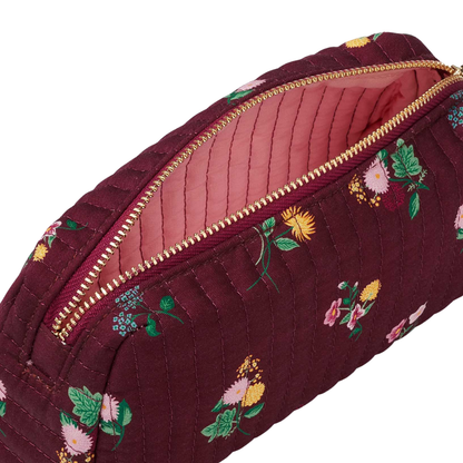 Ditsy Dahlia Quilted Small Cosmetic Pouch