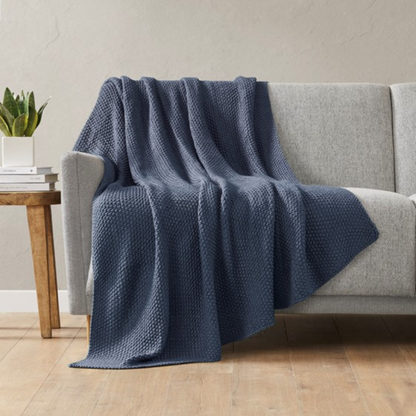 Bree Knit Throw - Indigo