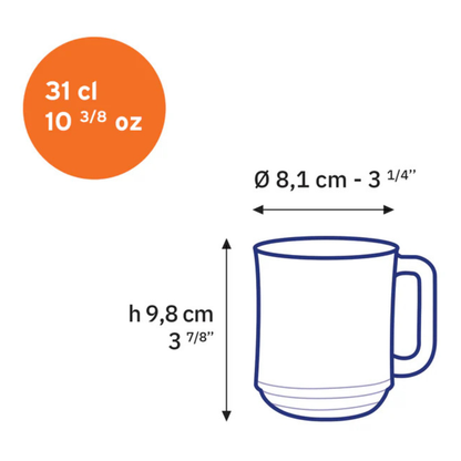 Lys Clear Stackable Glass Mug - Set of 6