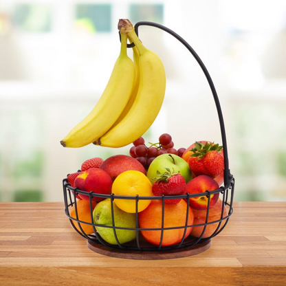 Anvil Cage Fruit Storage Basket with Banana Hook