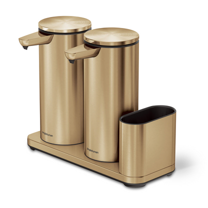 Dual Sensor Pump 14 oz. with Caddy, High- Grade Brass Stainless Steel