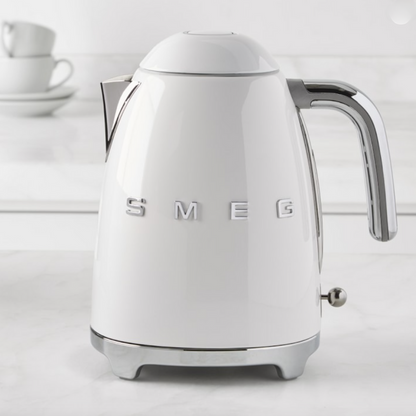 Retro-Style White Electric Kettle