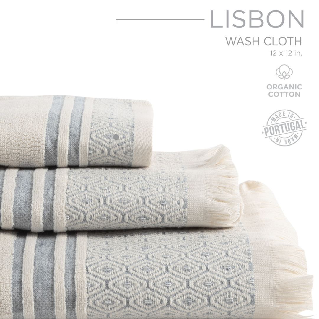 Lisbon Wash Cloth- Grey- Natural