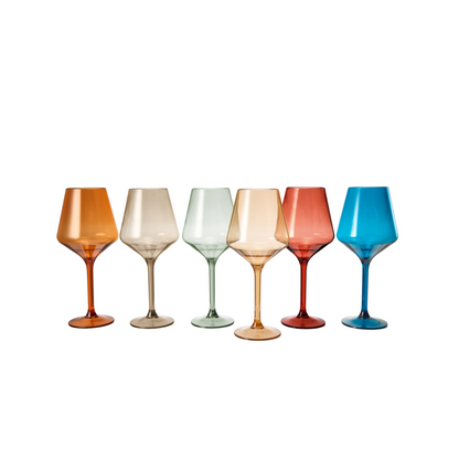 Set of 6 European-style crystal wine glasses