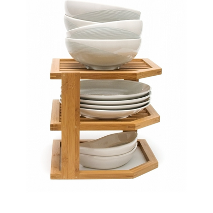 Bamboo 3-Tier Corner Shelf