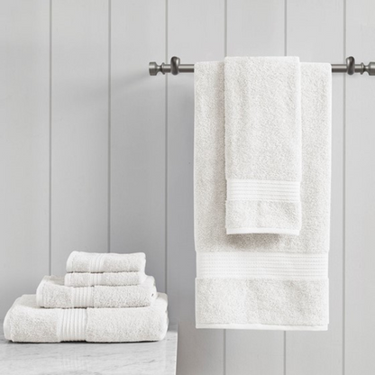 Organic 6 Piece Organic Cotton Towel Set - White