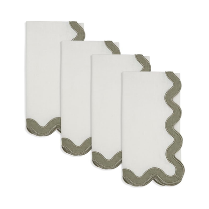 Stone Washed Scallop Napkin Set of 4