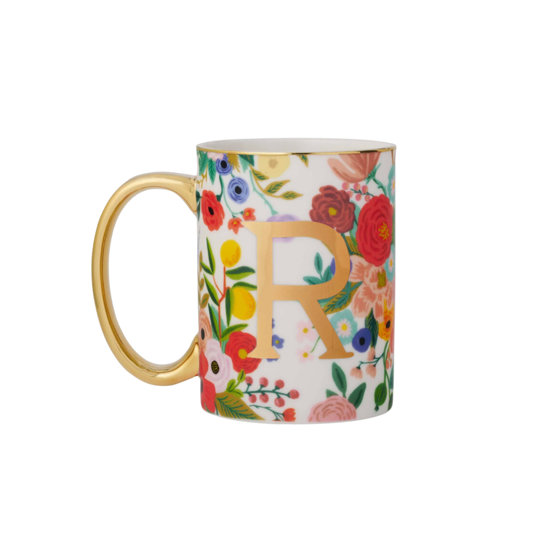 Garden Party Porcelain Monogram Mug - R