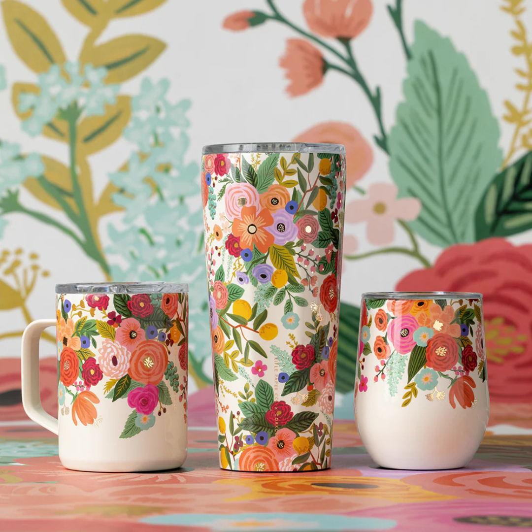 Stemless 12oz Rifle Paper Garden Party Cream