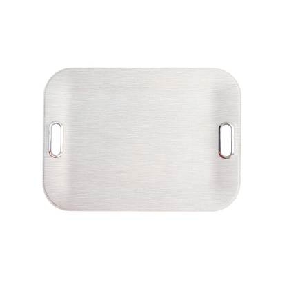 Large Serving Tray with Metal Handles - Amara Beige